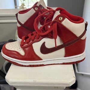 Nike Red and White Athletic Shoes